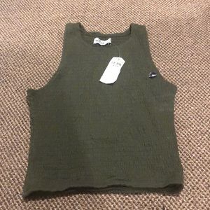 Hollister olive shirred tank